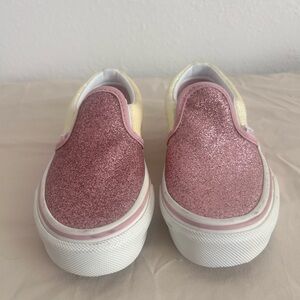 Glittery Pink and Yellow Kids Slip-On Shoes